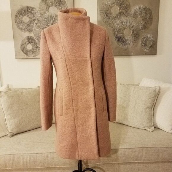 Kenneth Cole Assymetrical Bouclé Walker Coat - Picture 3 of 6